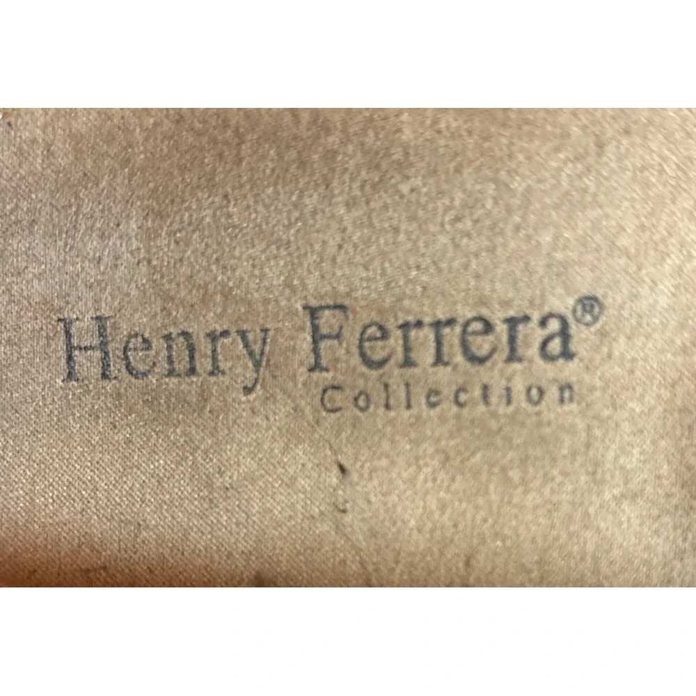 Henry Ferrera Collection Tan Loafers Metal Clasp Detail Size 11